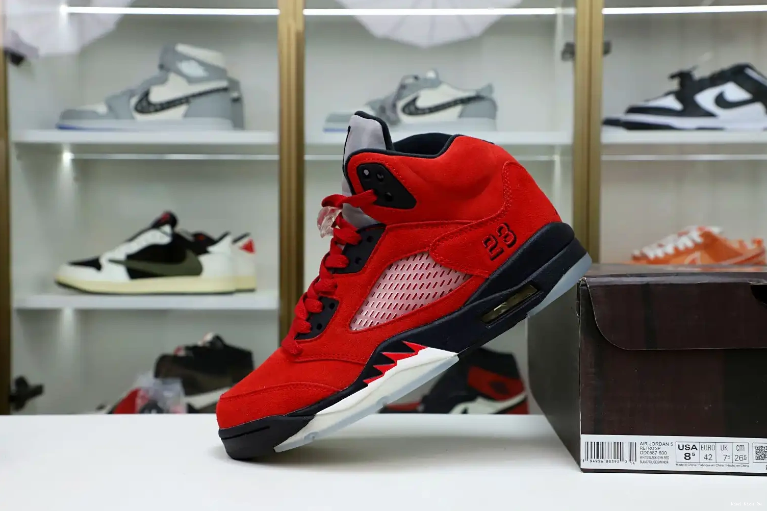 RETRO JORDAN Kimikick RAGING BULL RED 5 SUEDE AIR 0417
